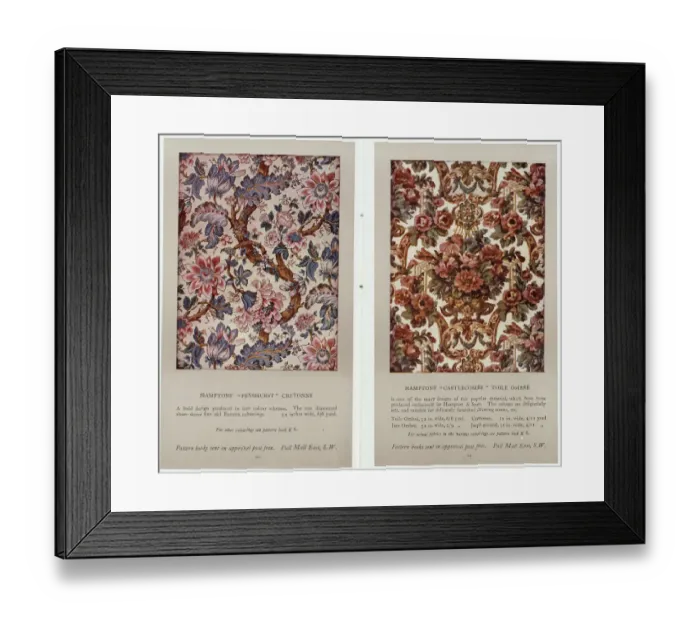 Framed Print : Pages from Furnishing Fabrics and Curtains Spring 1914 Framed Print : Pages from Furnishing Fabrics and Curtains Spring 1914