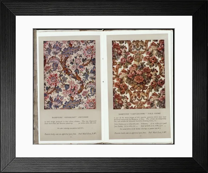 Framed Print : Pages from Furnishing Fabrics and Curtains Spring 1914 Framed Print : Pages from Furnishing Fabrics and Curtains Spring 1914