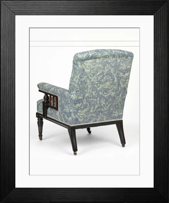 Framed Print : Armchair made from solid ebony, ebony veneers, Framed Print : Armchair made from solid ebony, ebony veneers,