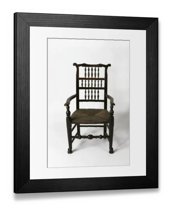 Framed Print : Spindle-back armchair Framed Print : Spindle-back armchair