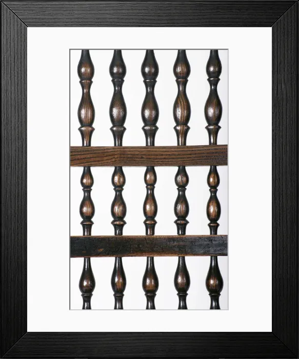 Framed Print : Spindle-back armchair, detail Framed Print : Spindle-back armchair, detail