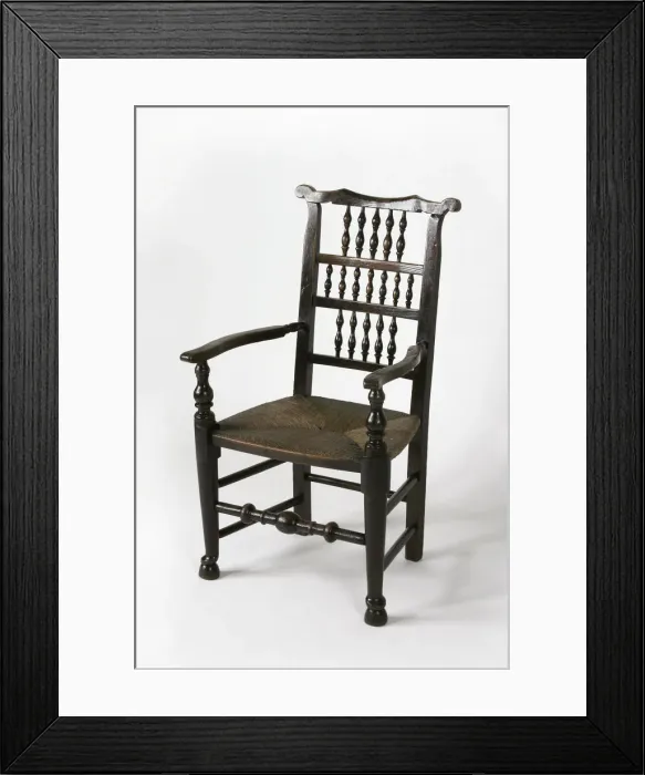 Framed Print : Spindle-back armchair Framed Print : Spindle-back armchair