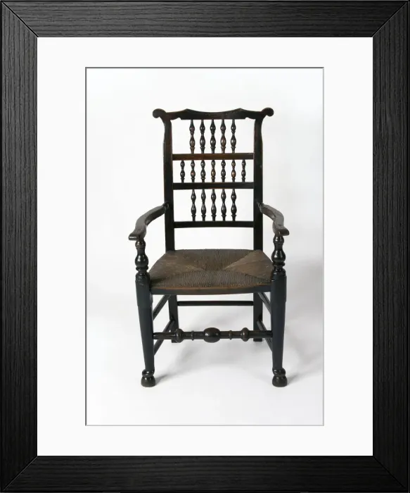 Framed Print : Spindle-back armchair Framed Print : Spindle-back armchair