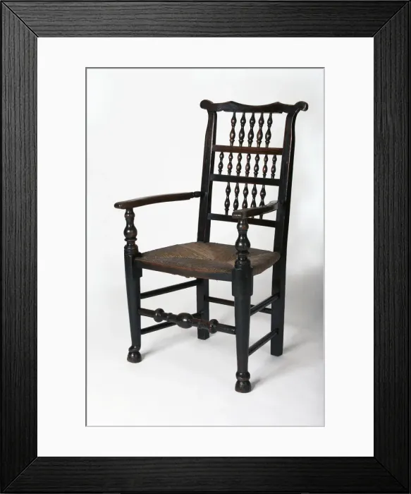 Framed Print : Spindle-back armchair Framed Print : Spindle-back armchair