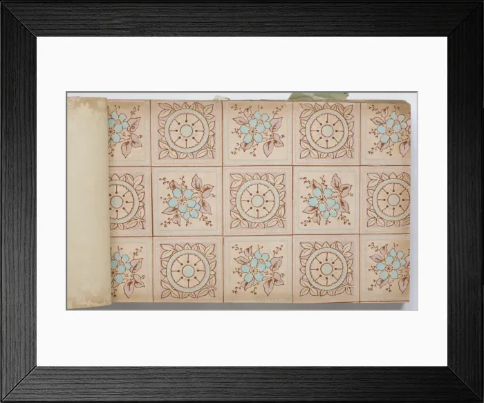 Framed Print : Page from a wallpaper sample book
