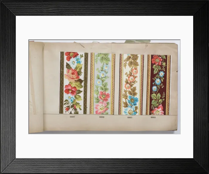 Framed Print : Page from a wallpaper sample book Framed Print : Page from a wallpaper sample book