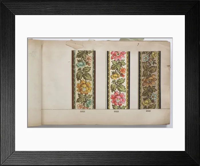 Framed Print : Page from a wallpaper sample book Framed Print : Page from a wallpaper sample book