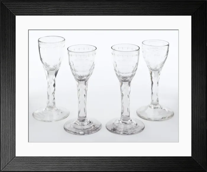 Framed Print : Four wine glasses Framed Print : Four wine glasses