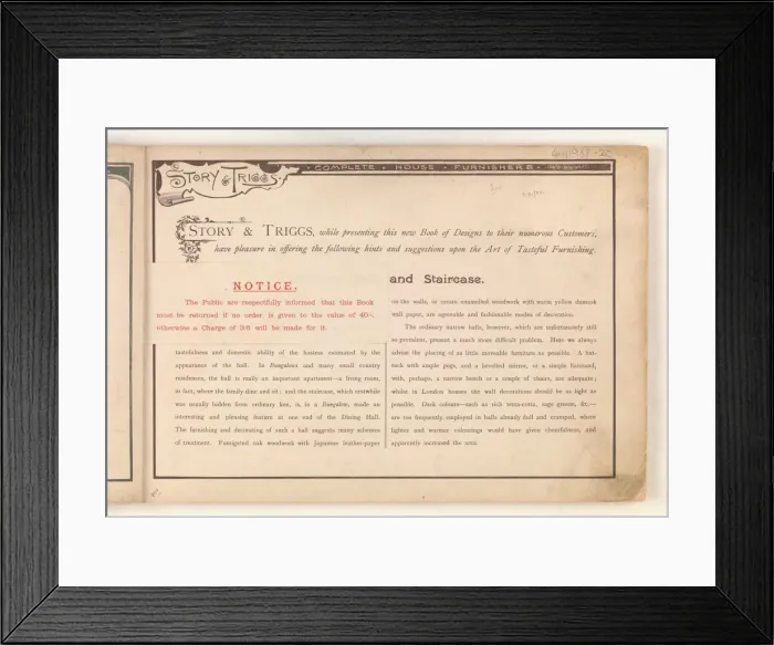Framed Print : Page from Useful Artistic Furniture Framed Print : Page from Useful Artistic Furniture
