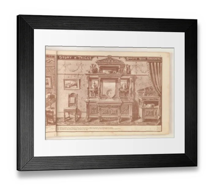 Framed Print : Page from Useful Artistic Furniture