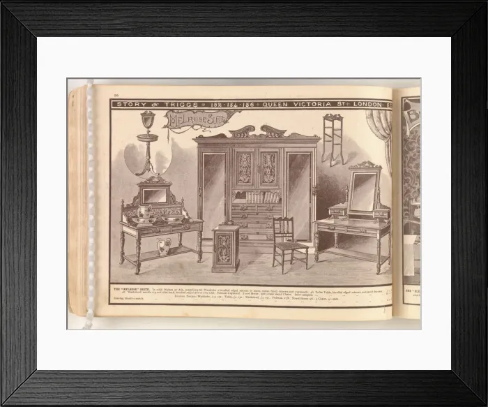Framed Print : Page from Useful Artistic Furniture