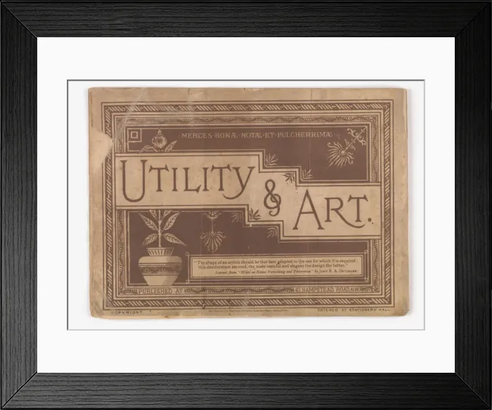 Framed Print : Back cover of Utility and Art Framed Print : Back cover of Utility and Art