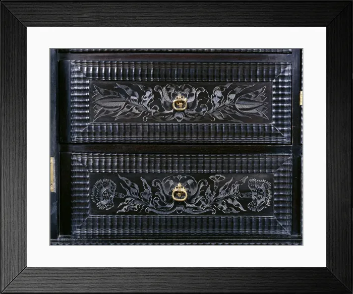 Framed Print : Cabinet on stand, detail Framed Print : Cabinet on stand, detail