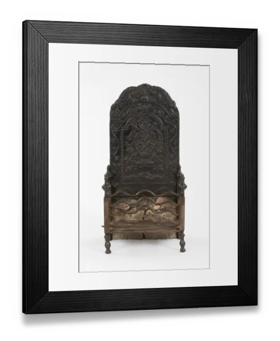 Framed Print : Fireback and grate Framed Print : Fireback and grate