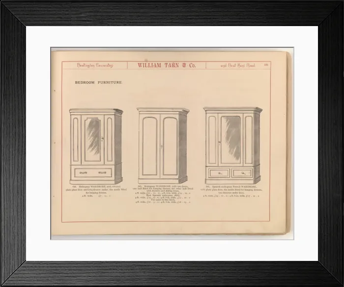 Framed Print : Page from William Tarn and Co.s Illustrated Catalogue: wit Framed Print : Page from William Tarn and Co.s Illustrated Catalogue: wit
