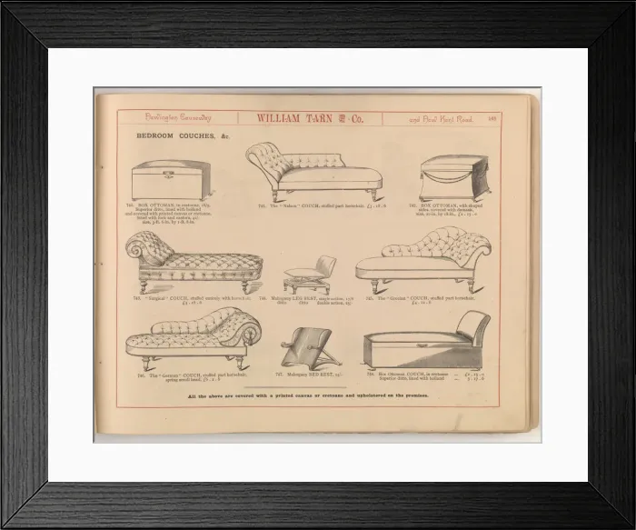 Framed Print : Page from William Tarn and Co.s Illustrated Catalogue: wit Framed Print : Page from William Tarn and Co.s Illustrated Catalogue: wit