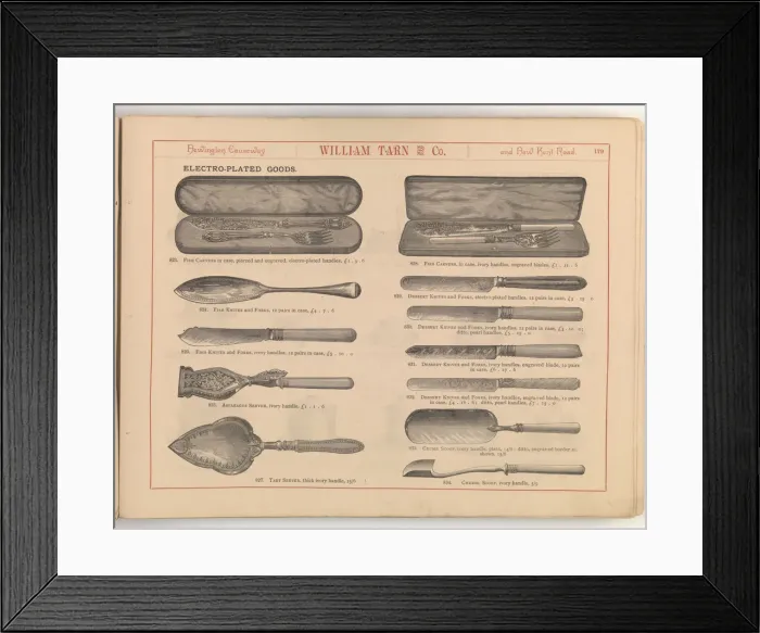Framed Print : Page from William Tarn and Co.s Illustrated Catalogue: wit Framed Print : Page from William Tarn and Co.s Illustrated Catalogue: wit