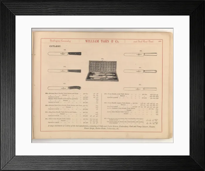 Framed Print : Page from William Tarn and Co.s Illustrated Catalogue: wit Framed Print : Page from William Tarn and Co.s Illustrated Catalogue: wit