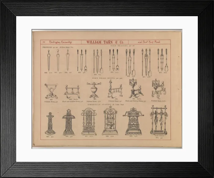 Framed Print : Page from William Tarn and Co.s Illustrated Catalogue: wit Framed Print : Page from William Tarn and Co.s Illustrated Catalogue: wit