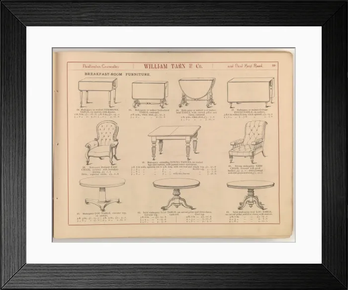 Framed Print : Page from William Tarn and Co.s Illustrated Catalogue: wit Framed Print : Page from William Tarn and Co.s Illustrated Catalogue: wit