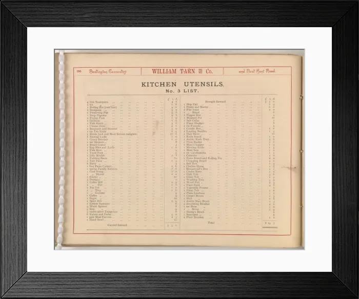 Framed Print : Page from William Tarn and Co.s Illustrated Catalogue: wit Framed Print : Page from William Tarn and Co.s Illustrated Catalogue: wit