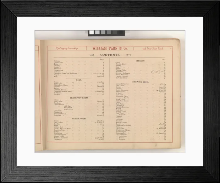 Framed Print : Page from William Tarn and Co.s Illustrated Catalogue: wit Framed Print : Page from William Tarn and Co.s Illustrated Catalogue: wit