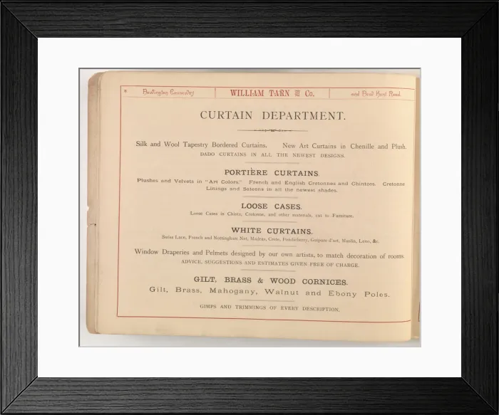Framed Print : Page from William Tarn and Co.s Illustrated Catalogue: wit Framed Print : Page from William Tarn and Co.s Illustrated Catalogue: wit