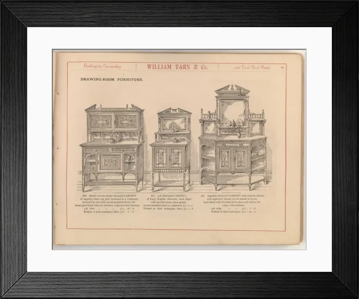 Framed Print : Page from William Tarn and Co.s Illustrated Catalogue: wit Framed Print : Page from William Tarn and Co.s Illustrated Catalogue: wit