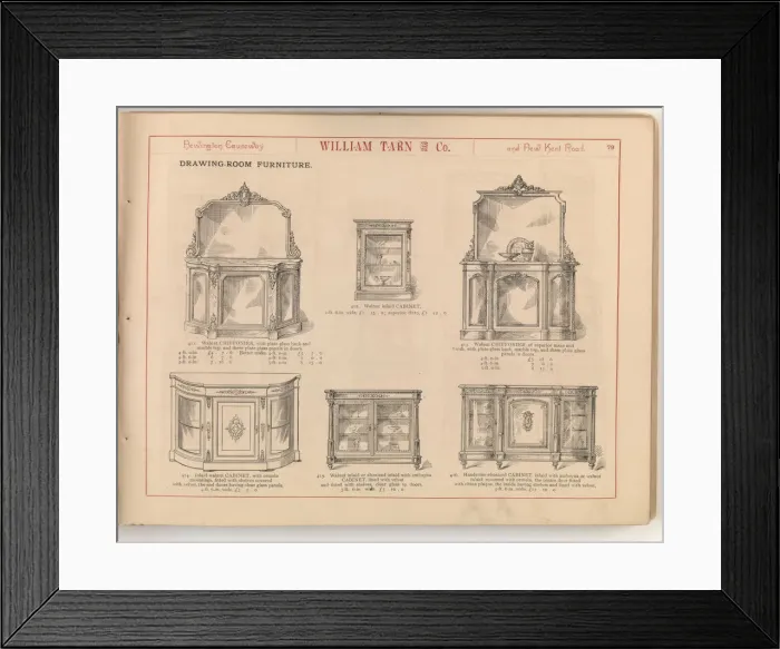 Framed Print : Page from William Tarn and Co.s Illustrated Catalogue: wit Framed Print : Page from William Tarn and Co.s Illustrated Catalogue: wit