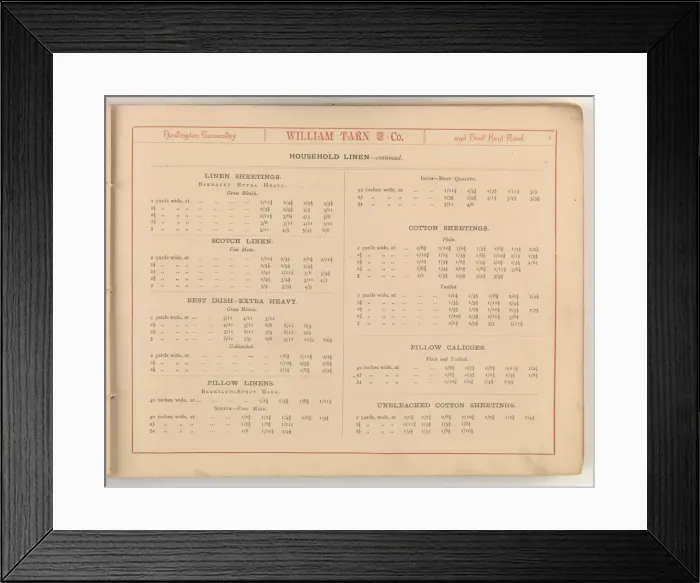Framed Print : Page from William Tarn and Co.s Illustrated Catalogue: wit Framed Print : Page from William Tarn and Co.s Illustrated Catalogue: wit