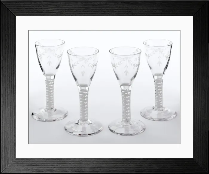 Framed Print : Four wine glasses Framed Print : Four wine glasses