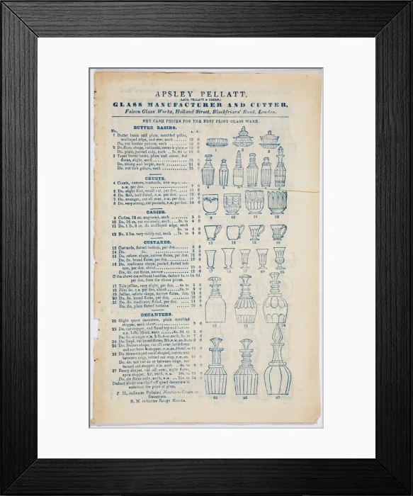 Framed Print : Price list, front cover Framed Print : Price list, front cover