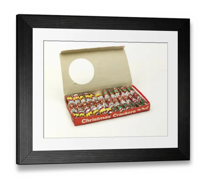 Framed Print : Christmas crackers in box Framed Print : Christmas crackers in box