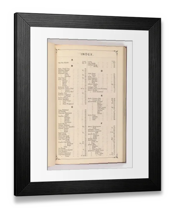 Framed Print : Page from Illustrated Catalogue of Machine-Made and Cast Ca Framed Print : Page from Illustrated Catalogue of Machine-Made and Cast Ca