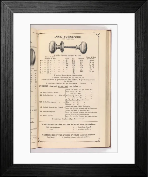 Framed Print : Page from Illustrated Catalogue of Machine-Made and Cast Ca Framed Print : Page from Illustrated Catalogue of Machine-Made and Cast Ca