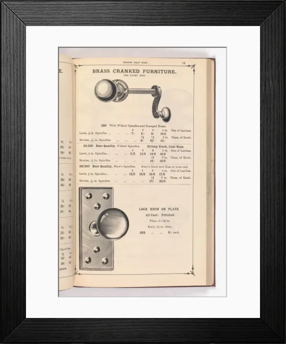 Framed Print : Page from Illustrated Catalogue of Machine-Made and Cast Ca Framed Print : Page from Illustrated Catalogue of Machine-Made and Cast Ca