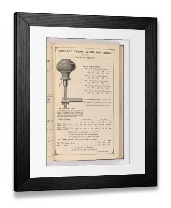 Framed Print : Page from Illustrated Catalogue of Machine-Made and Cast Ca Framed Print : Page from Illustrated Catalogue of Machine-Made and Cast Ca