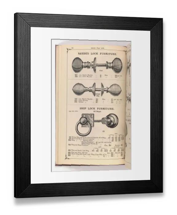 Framed Print : Page from Illustrated Catalogue of Machine-Made and Cast Ca Framed Print : Page from Illustrated Catalogue of Machine-Made and Cast Ca