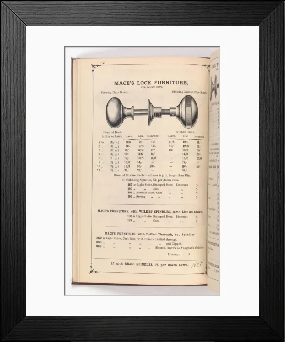 Framed Print : Page from Illustrated Catalogue of Machine-Made and Cast Ca Framed Print : Page from Illustrated Catalogue of Machine-Made and Cast Ca