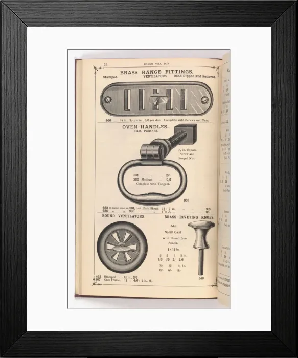 Framed Print : Page from Illustrated Catalogue of Machine-Made and Cast Ca Framed Print : Page from Illustrated Catalogue of Machine-Made and Cast Ca