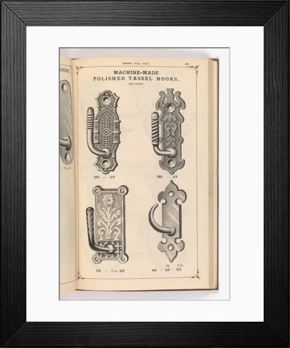 Framed Print : Page from Illustrated Catalogue of Machine-Made and Cast Ca Framed Print : Page from Illustrated Catalogue of Machine-Made and Cast Ca