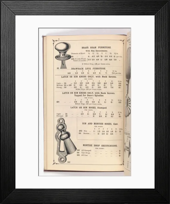 Framed Print : Page from Illustrated Catalogue of Machine-Made and Cast Ca Framed Print : Page from Illustrated Catalogue of Machine-Made and Cast Ca