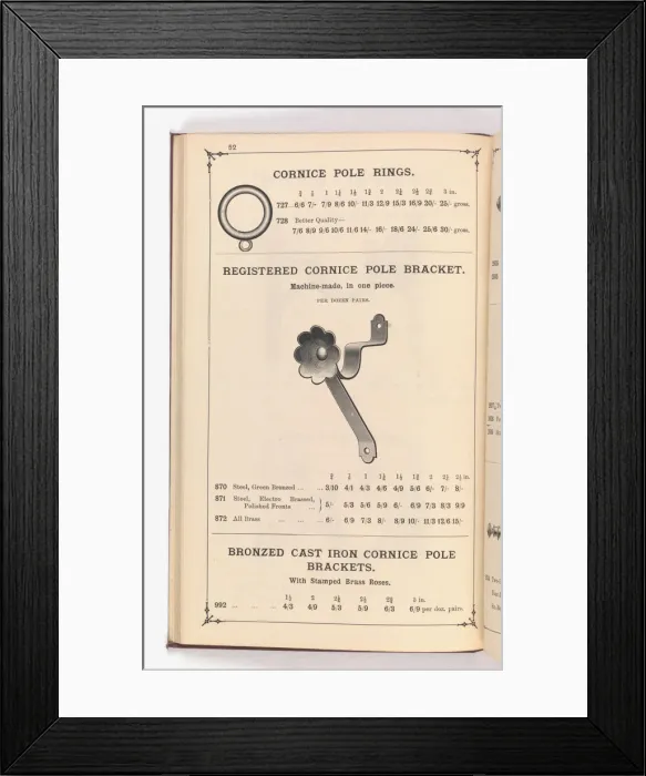 Framed Print : Page from Illustrated Catalogue of Machine-Made and Cast Ca Framed Print : Page from Illustrated Catalogue of Machine-Made and Cast Ca