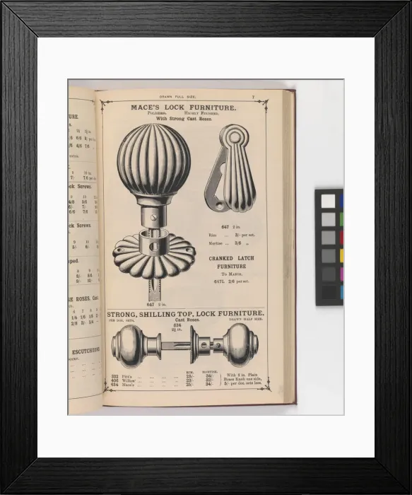 Framed Print : Page from Illustrated Catalogue of Machine-Made and Cast Ca Framed Print : Page from Illustrated Catalogue of Machine-Made and Cast Ca