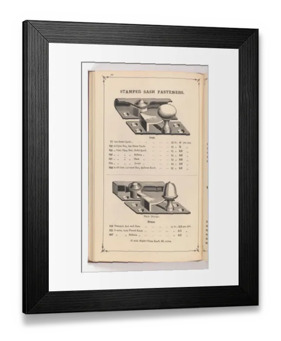Framed Print : Page from Illustrated Catalogue of Machine-Made and Cast Ca Framed Print : Page from Illustrated Catalogue of Machine-Made and Cast Ca