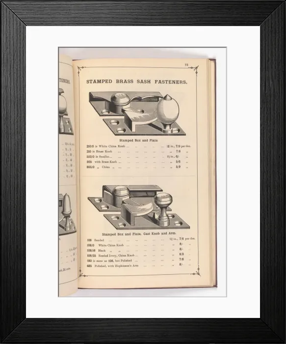 Framed Print : Page from Illustrated Catalogue of Machine-Made and Cast Ca Framed Print : Page from Illustrated Catalogue of Machine-Made and Cast Ca