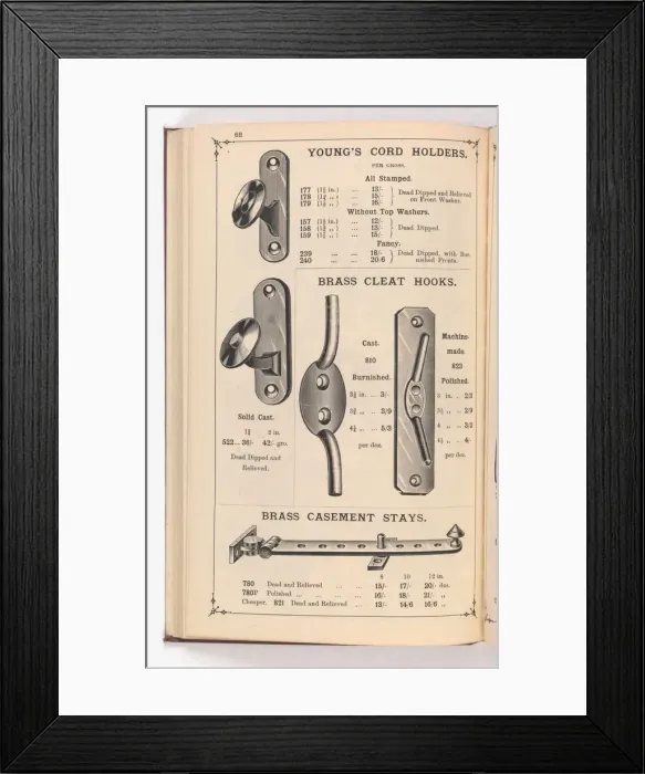 Framed Print : Page from Illustrated Catalogue of Machine-Made and Cast Ca Framed Print : Page from Illustrated Catalogue of Machine-Made and Cast Ca