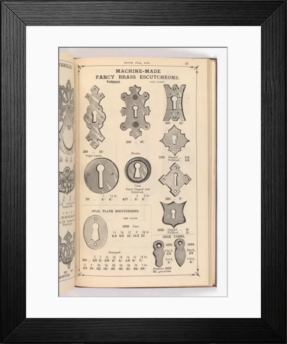 Framed Print : Page from Illustrated Catalogue of Machine-Made and Cast Ca Framed Print : Page from Illustrated Catalogue of Machine-Made and Cast Ca