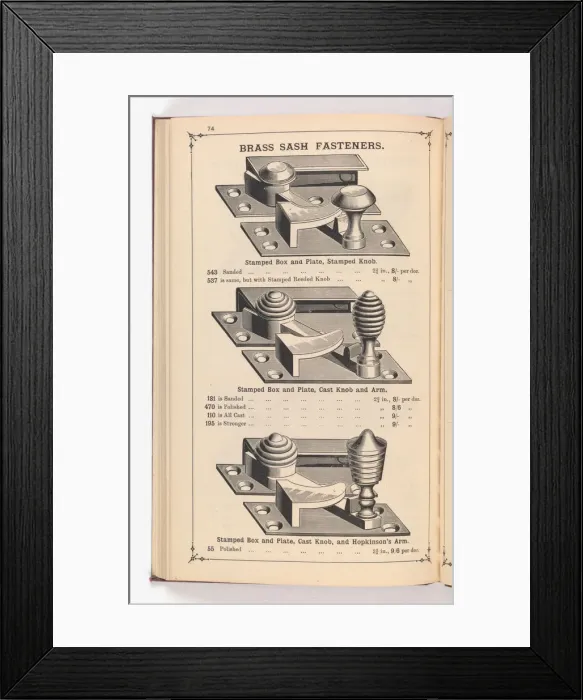 Framed Print : Page from Illustrated Catalogue of Machine-Made and Cast Ca Framed Print : Page from Illustrated Catalogue of Machine-Made and Cast Ca