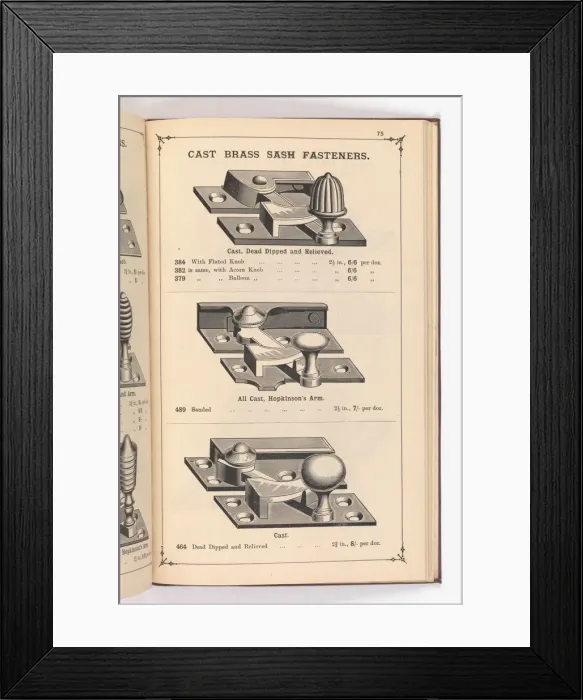 Framed Print : Page from Illustrated Catalogue of Machine-Made and Cast Ca
